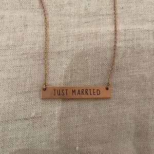 Rose Gold “Just Married” Necklace